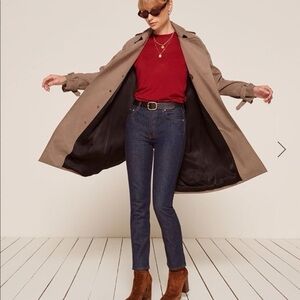 NEW REFORMATION WINONA MID Rise SLIM JEAN VOLTA Dark Wash {$128 MSRP) Sz 25